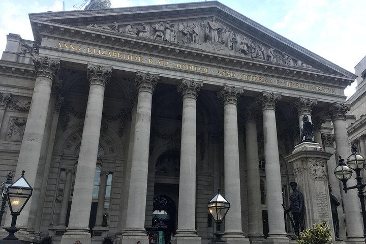 The Royal Exchange, where the ghost of Christmas yet to come causes Scrooge to reform.